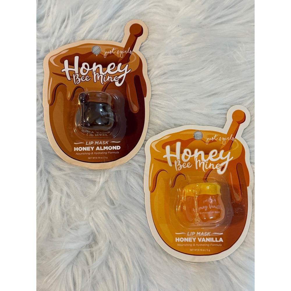 Just 4 Girls Honey Bee Mine Lip Mask Set Honey Almond & Honey Vanilla 2 Pack